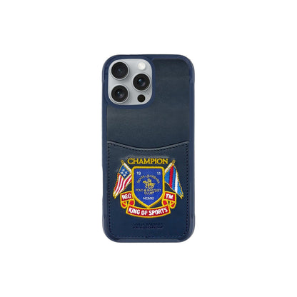 Santa Barbara Polo Racquet Club Apple iPhone 16 Pro Abner İçi Süet Nakış Desenli Kartvizitli Kılıf