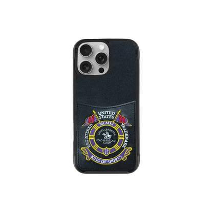 Santa Barbara Polo Racquet Club Apple iPhone 16 Pro Abner İçi Süet Nakış Desenli Kartvizitli Kılıf - Siyah