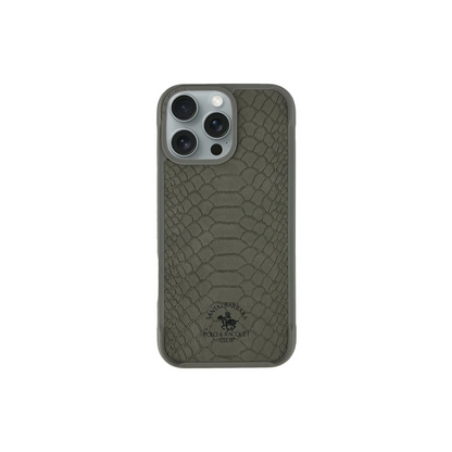 Santa Barbara Polo Racquet Club Apple iPhone 16 Pro Knight Deri Kapak - Titan Gri