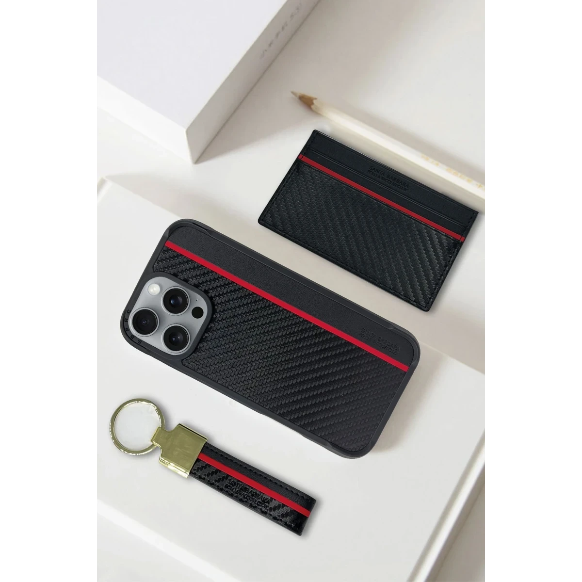 Santa Barbara Polo Racquet Club Apple iPhone 16 Pro Max Hazel Karbon Set Kapak - Siyah