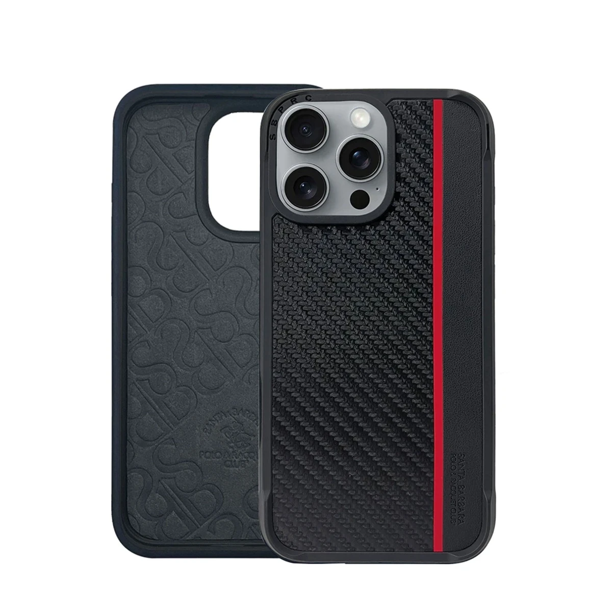Santa Barbara Polo Racquet Club Apple iPhone 16 Pro Max Hazel Karbon Set Kapak - Siyah