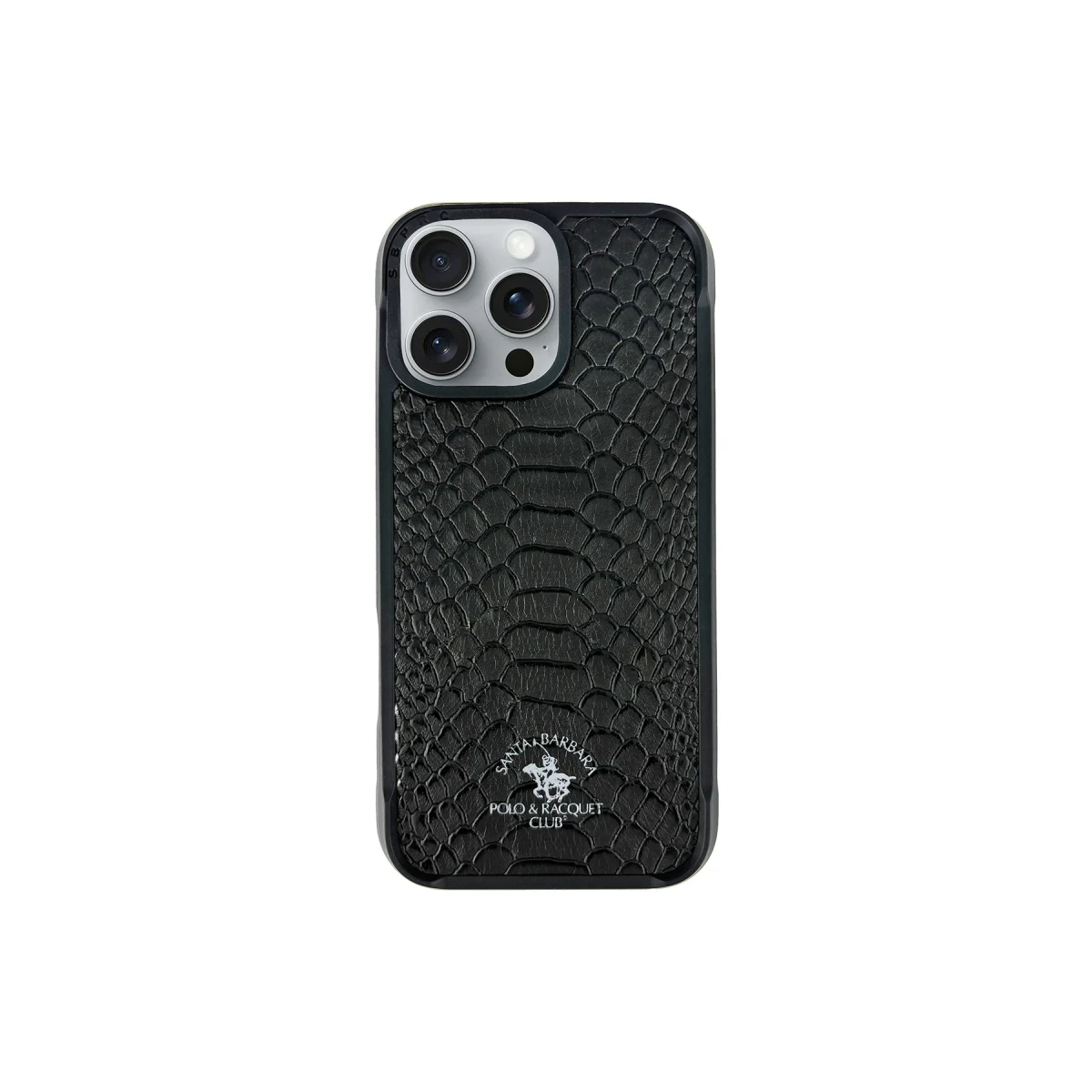 Santa Barbara Polo Racquet Club Apple iPhone 16 Pro Max Knight Deri Kapak - Siyah