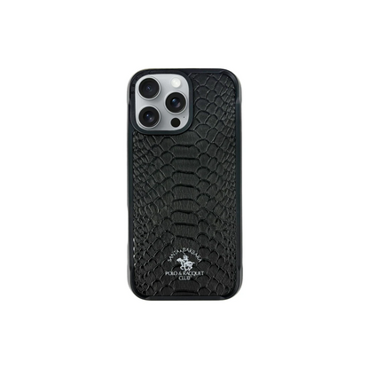 Santa Barbara Polo Racquet Club Apple iPhone 16 Pro Max Knight Deri Kapak - Siyah