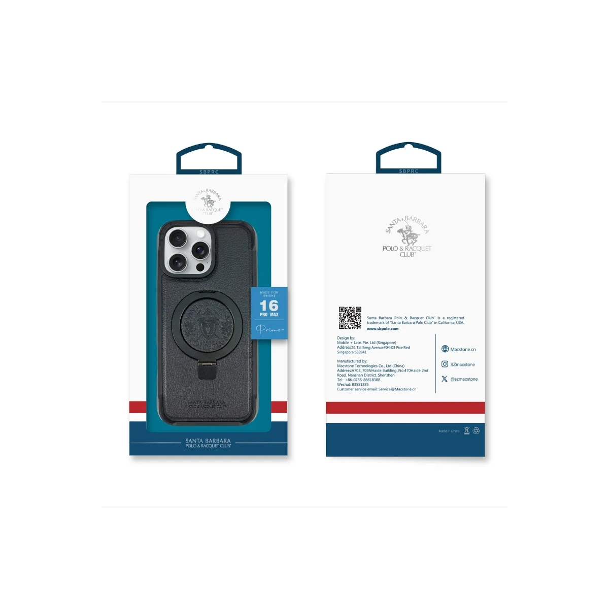 Santa Barbara Polo Racquet Club Apple iPhone 16 Pro Max Primo Magsafe Stand Kapak - Kahverengi