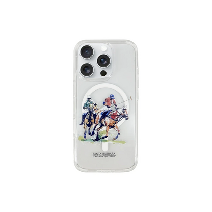 Santa Barbara Polo Racquet Club Apple iPhone 16 Pro Willie Şeffaf Magsafe Kapak - Painting
