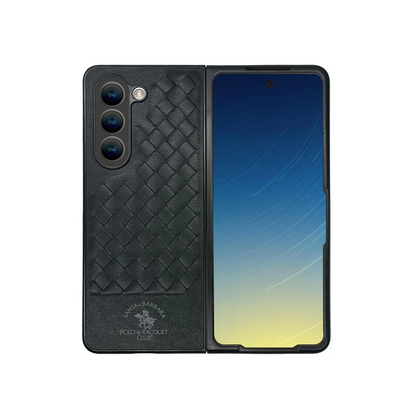 Santa Barbara Polo Racquet Club Samsung Galaxy Z Fold 5 Ravel Deri Kapak - Siyah