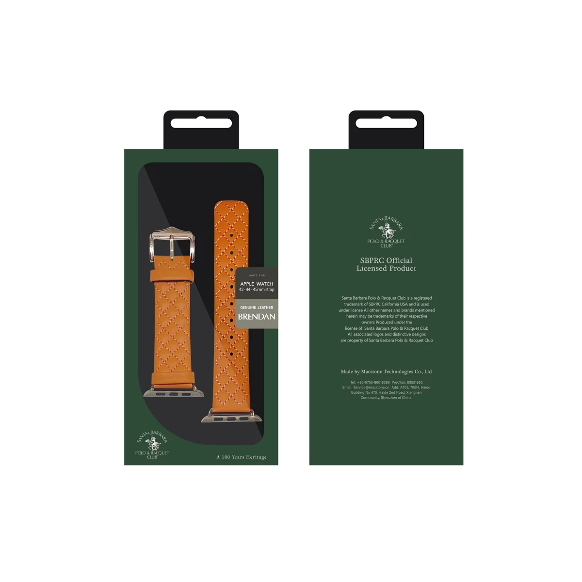 Santa Barbara Polo Racquet Club Apple Watch 42mm Brendan Deri Kordon - Kırmızı