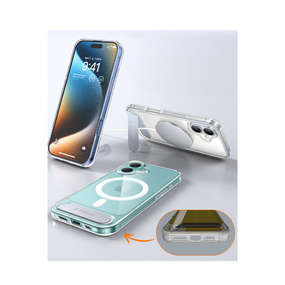 Torras Apple iPhone 16 P Stand Serisi Magsafe Kılıf
