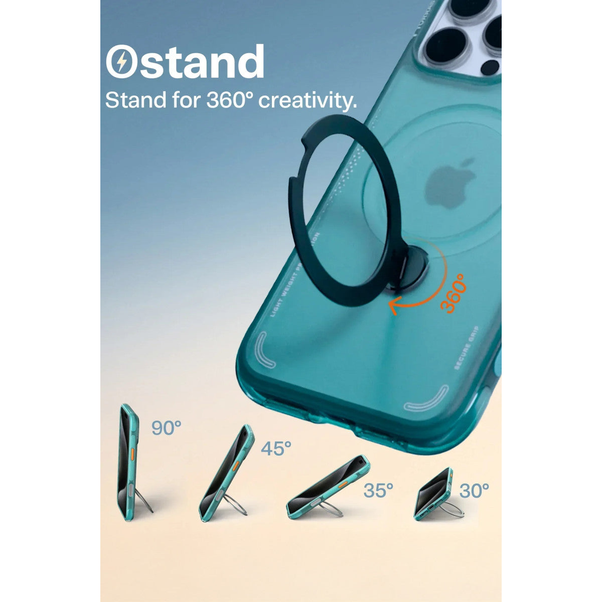 Torras Apple iPhone 16 Pro Max O Stand Spin Air Serisi Magsafe Kılıf