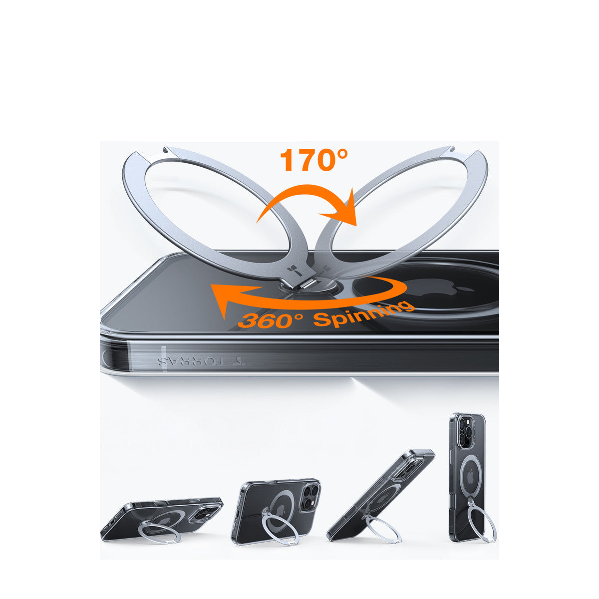 Torras Apple iPhone 16 Pro Max O Stand Spin Serisi Magsafe Kılıf