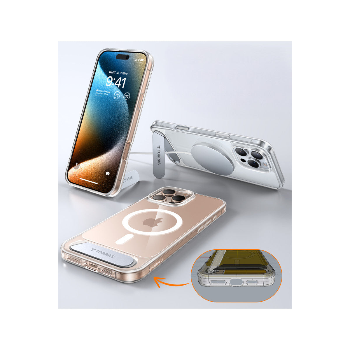 Torras Apple iPhone 16 Pro Max P Stand Serisi Magsafe Kılıf