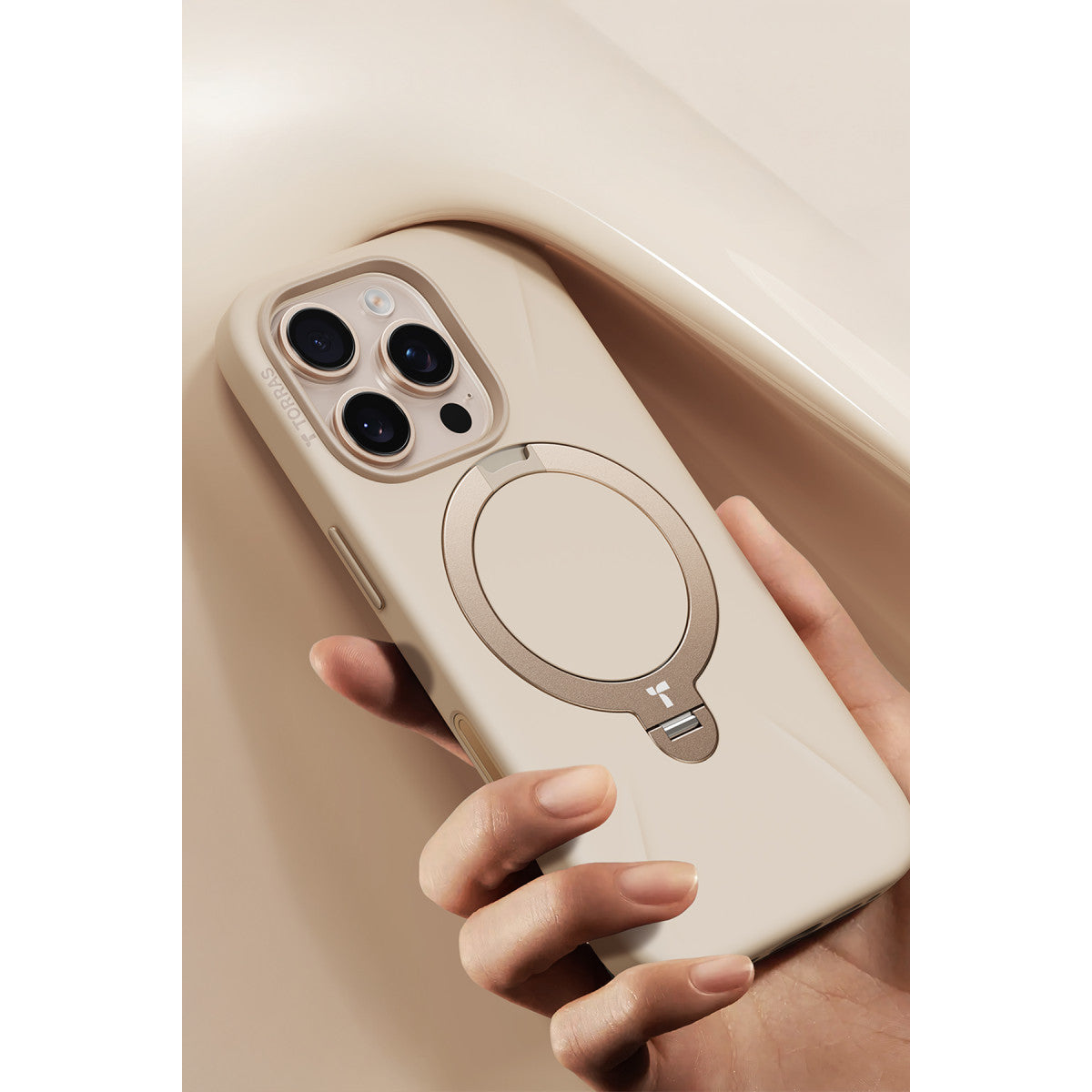 Torras Apple iPhone 16 Pro O Stand Spin Silicone Serisi Magsafe Kılıf