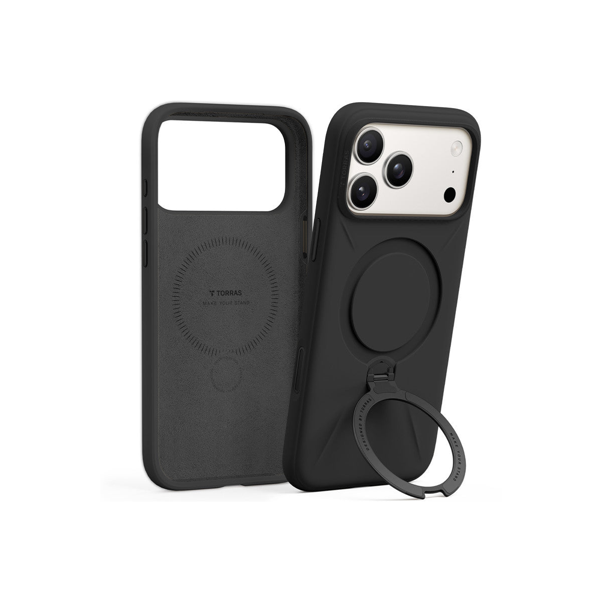 Torras Apple iPhone 17 Pro Max O Stand Spin Silicone Serisi Magsafe Kılıf