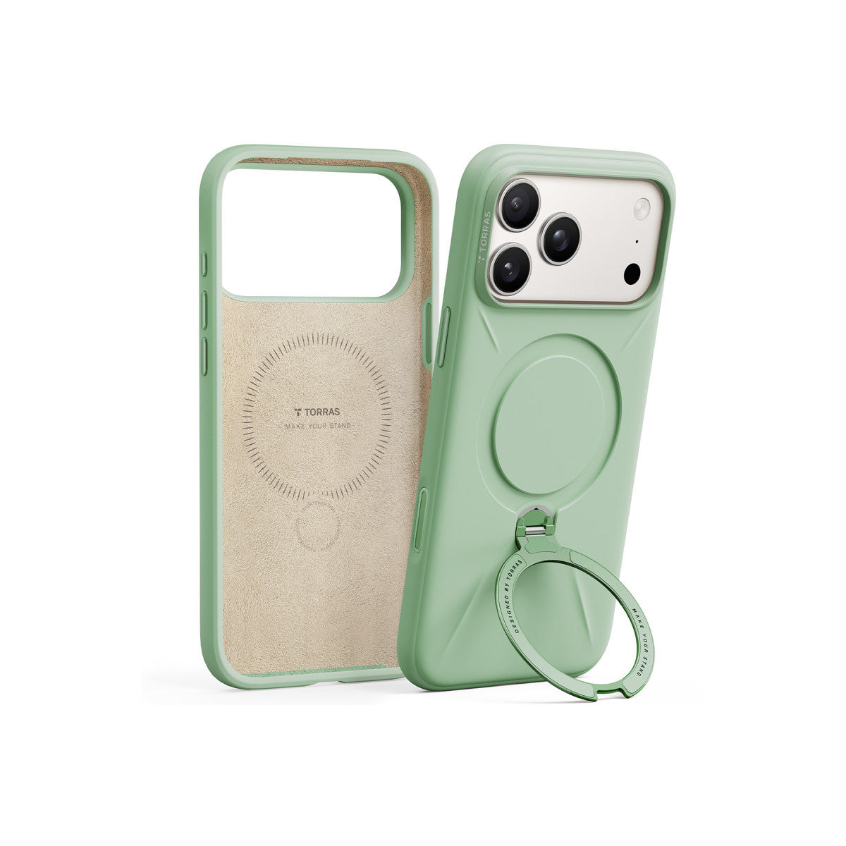 Torras Apple iPhone 17 Pro Max O Stand Spin Silicone Serisi Magsafe Kılıf