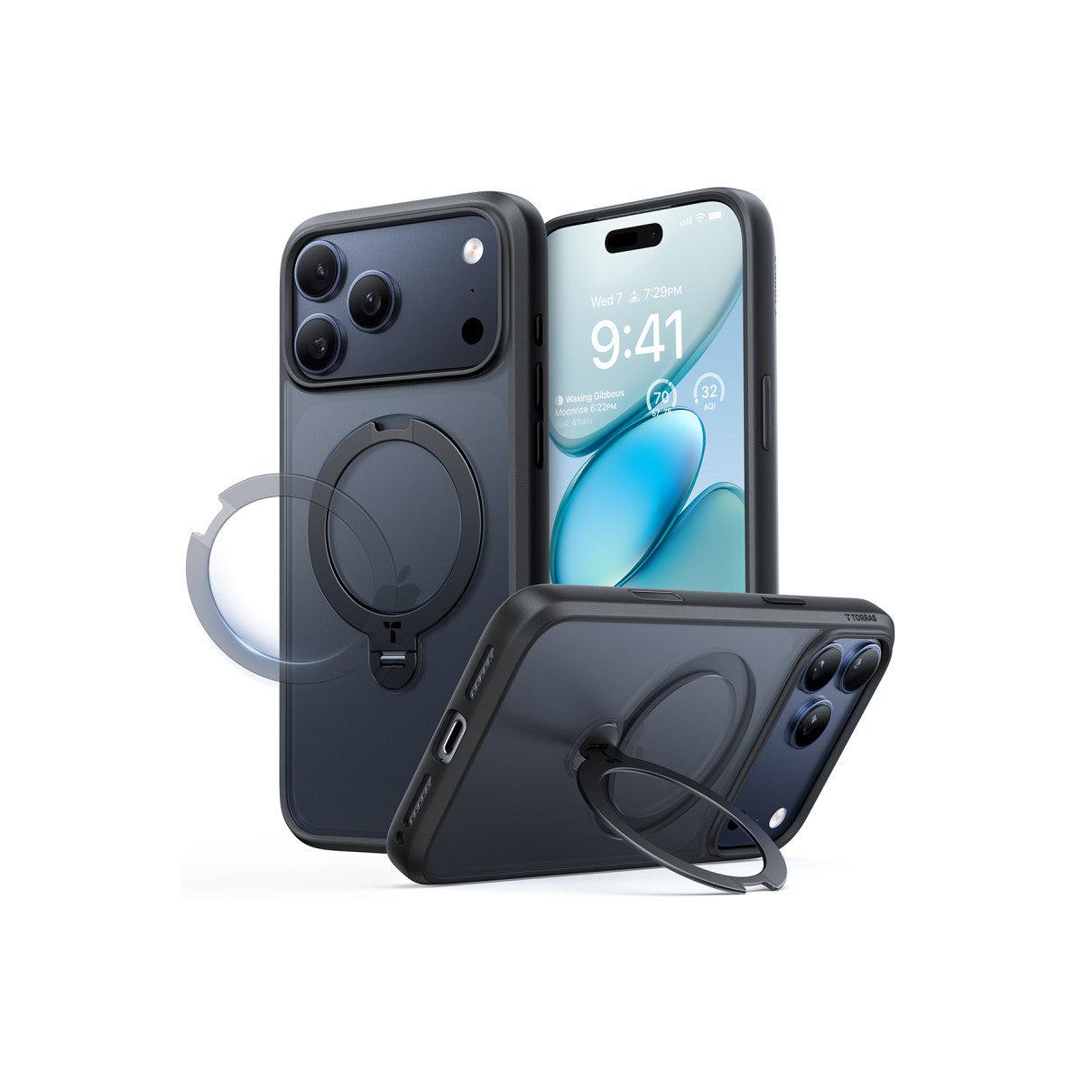 Torras Apple iPhone 17 Pro Max O Stand Spin Serisi Magsafe Kılıf