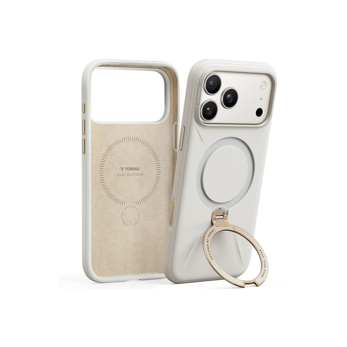 Torras Apple iPhone 17 Pro O Stand Spin Silicone Serisi Magsafe Kılıf