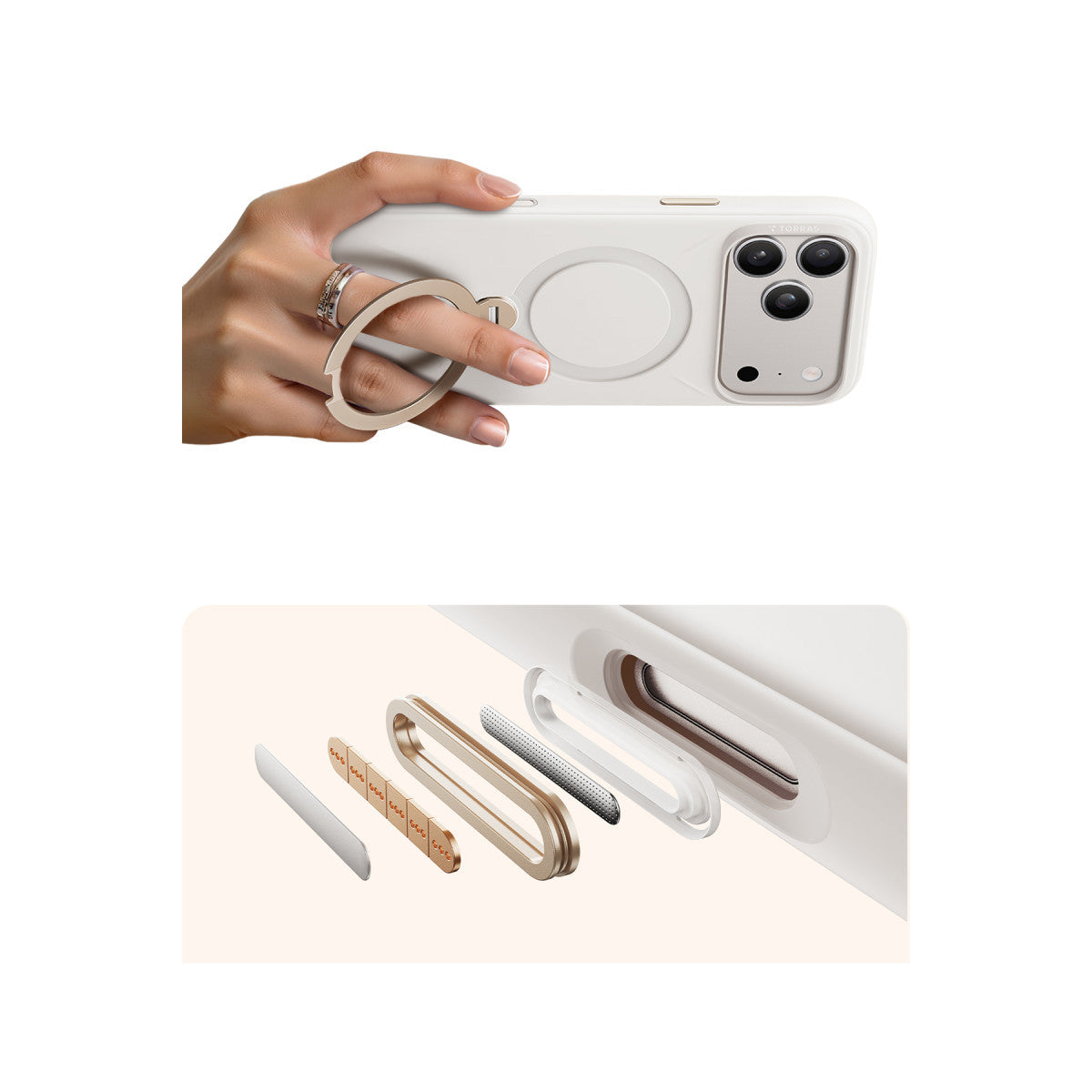 Torras Apple iPhone 17 Pro O Stand Spin Silicone Serisi Magsafe Kılıf