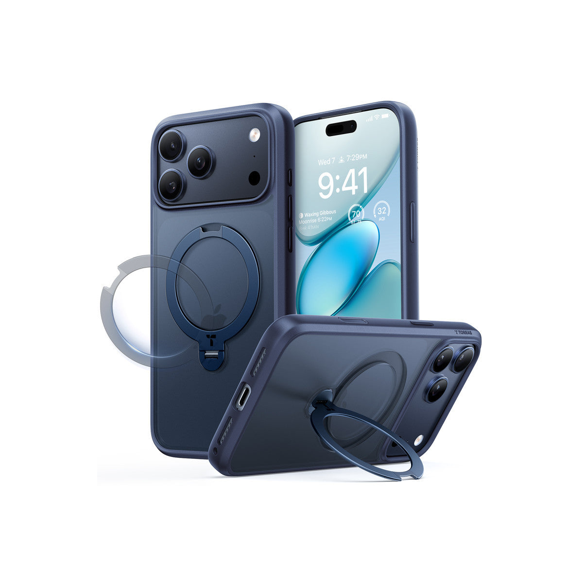 Torras Apple iPhone 17 Pro O Stand Spin Serisi Magsafe Kılıf