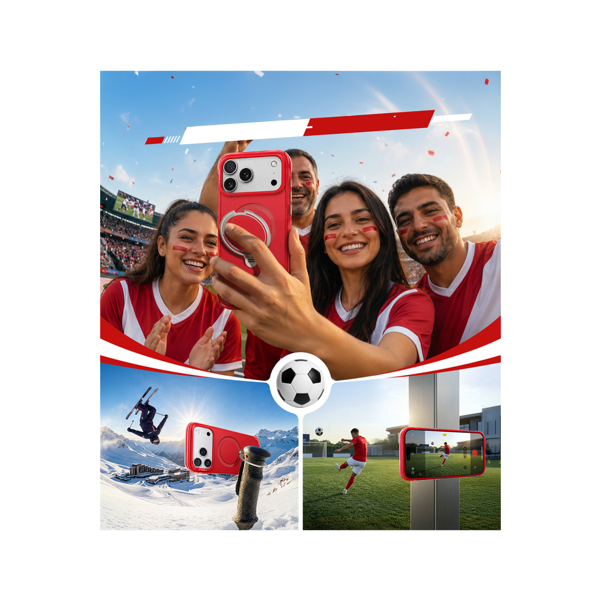 Torras Apple iPhone 17 Pro OStand Q3 Air World Cup Serisi Magsafe Kılıf