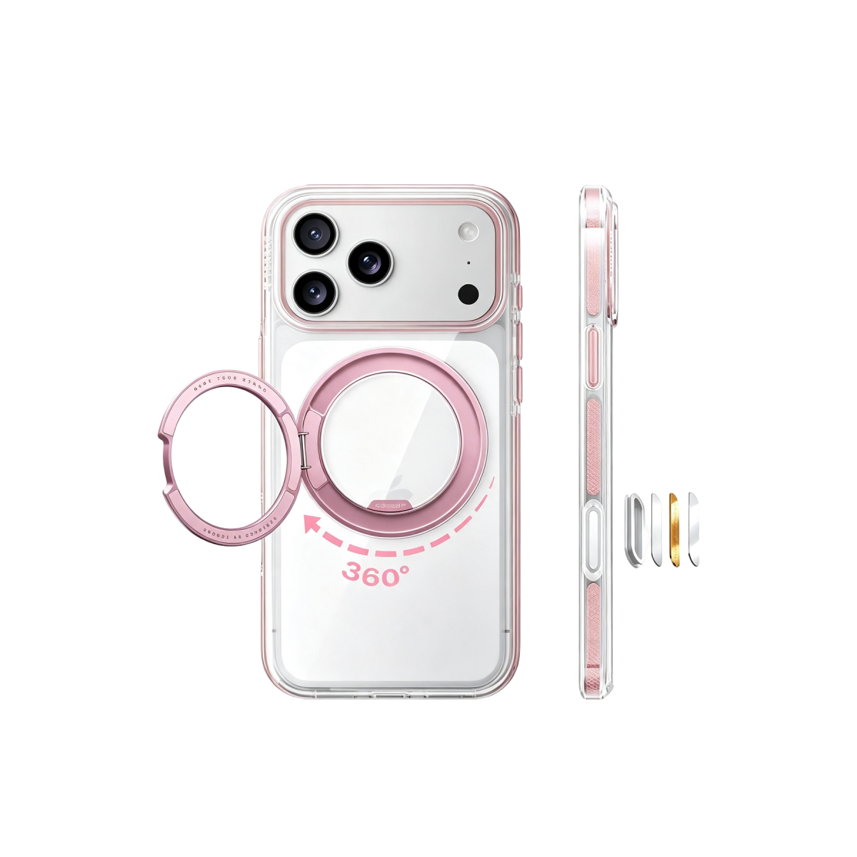 Torras Apple iPhone 18 Pro Ostand O3 Light Standlı Magsafe Kapak