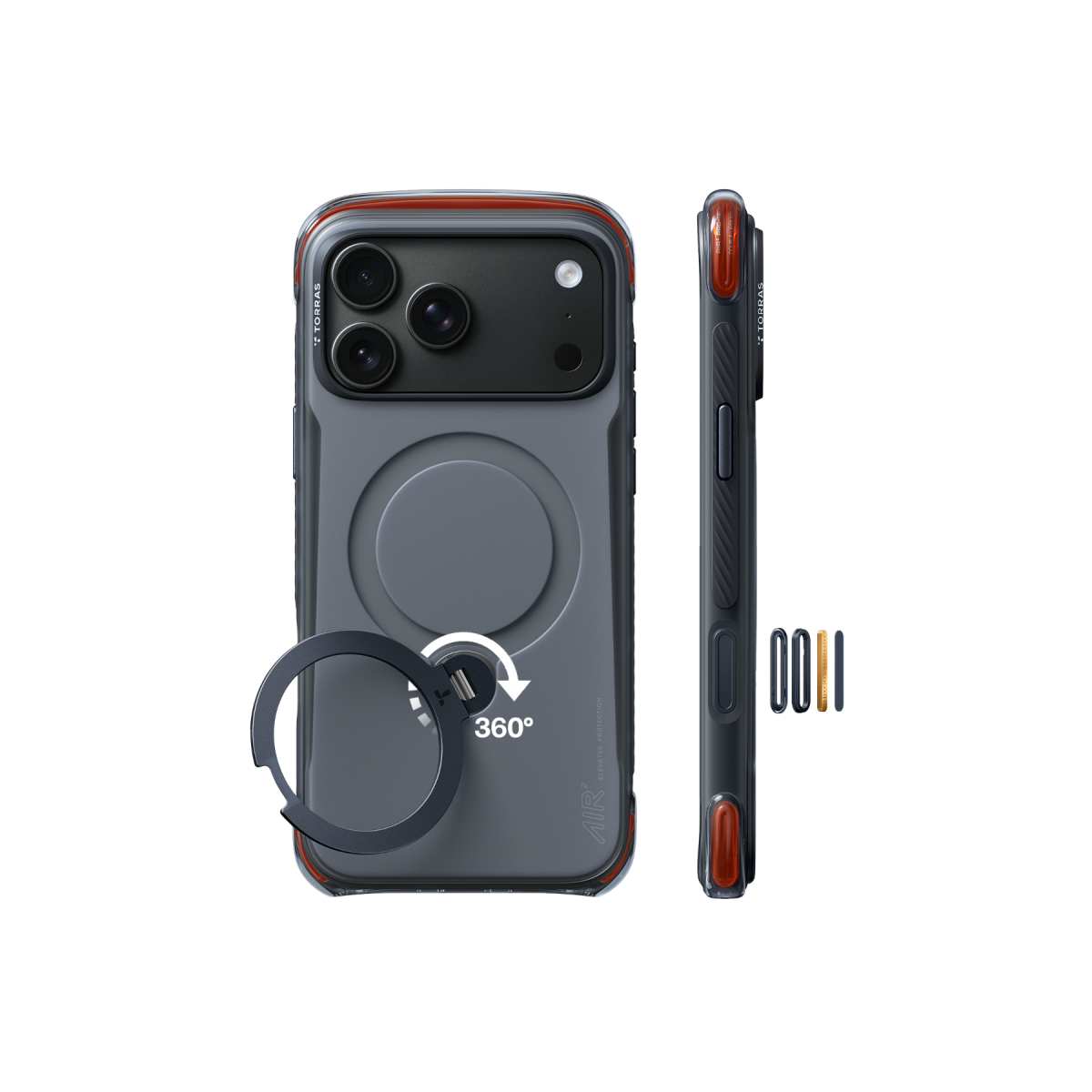 Torras Apple iPhone 18 Pro Ostand Q3 Air Pro Standlı Magsafe Kapak