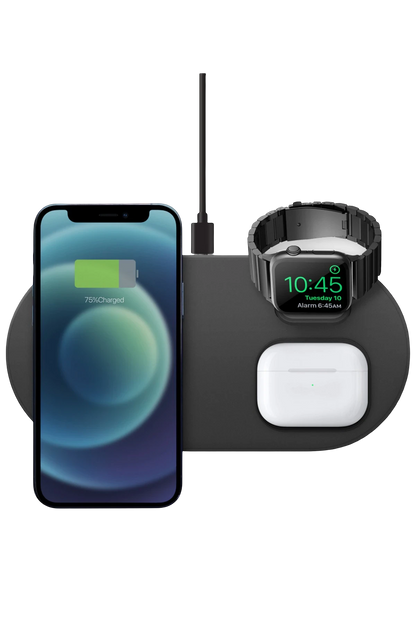 Uniq Aereo 3in1 Magsafe 15W Hızlı Kablosuz Şarj (US) - Koyu Gri