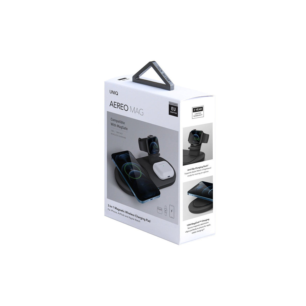 Uniq Aereo 3in1 Magsafe 15W Hızlı Kablosuz Şarj