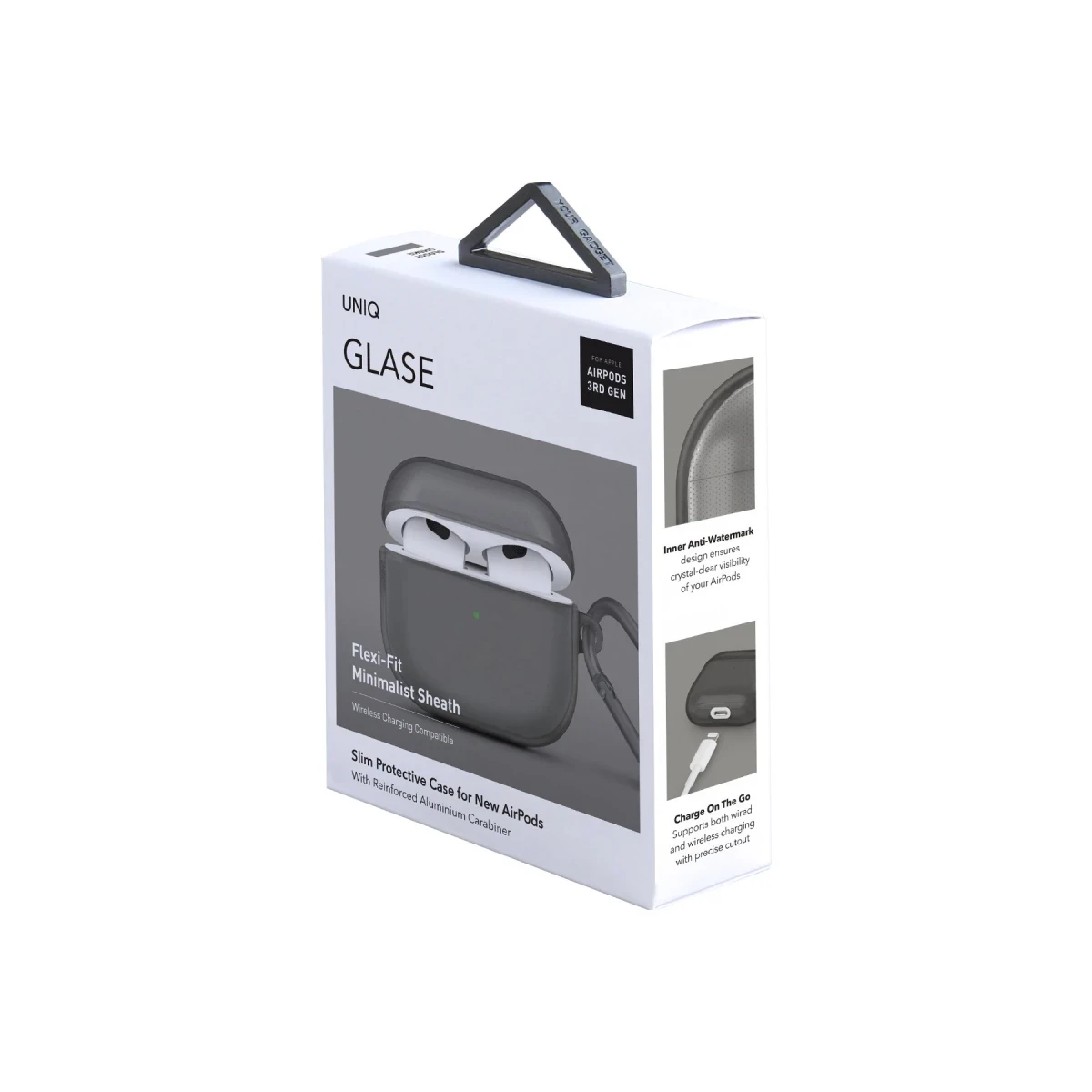 Uniq Apple Airpods 3 (3.nesil) Glase Silikon Kılıf - Siyah