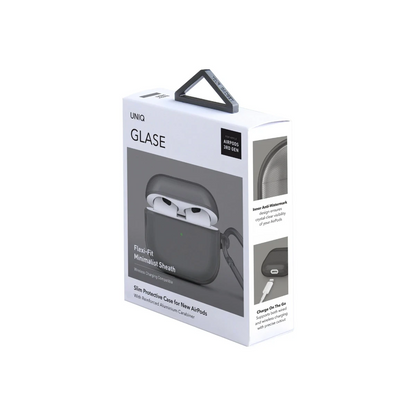 Uniq Apple Airpods 3 (3.nesil) Glase Silikon Kılıf - Siyah