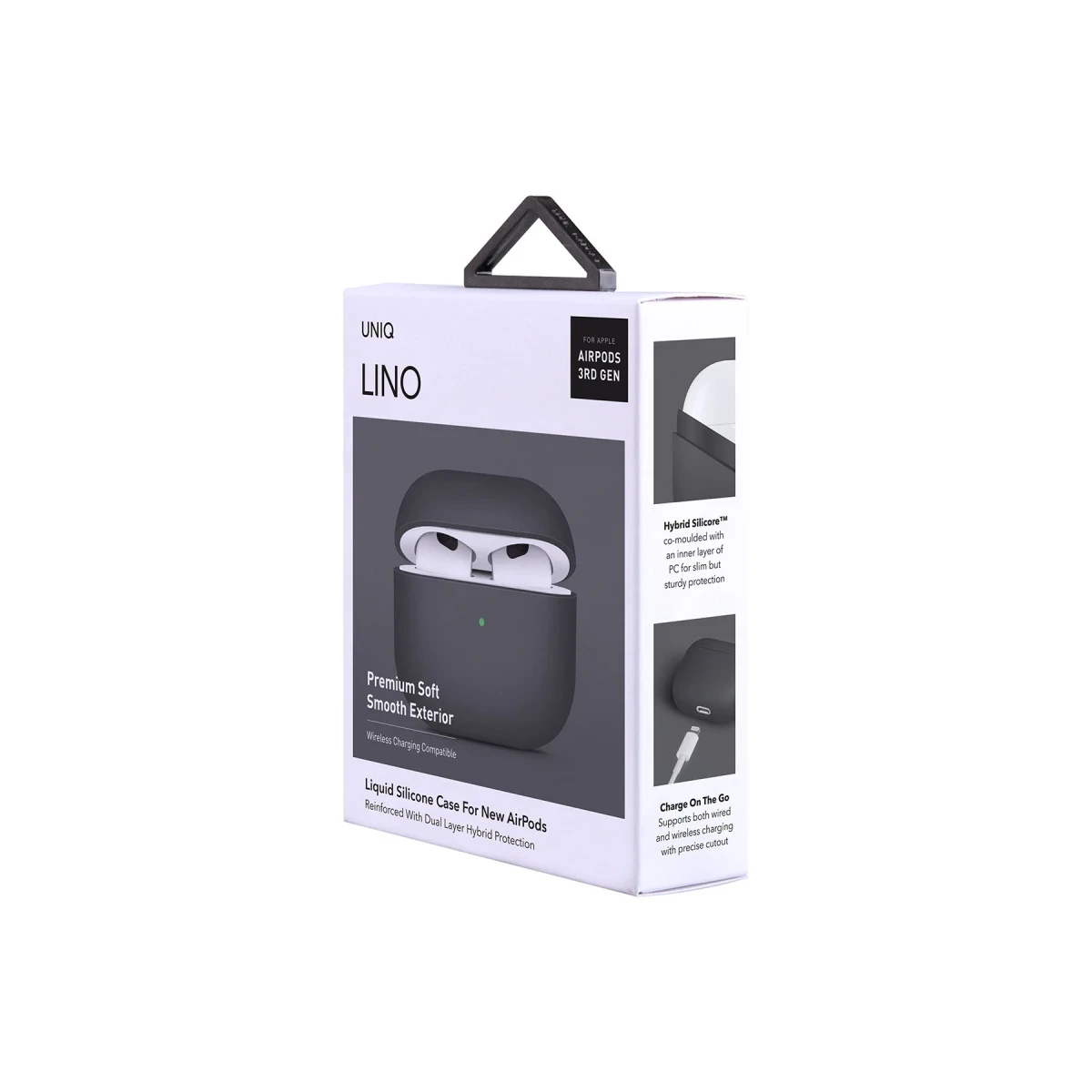Uniq Apple Airpods 3 (3.nesil) Lino Silikon Kılıf - Gri