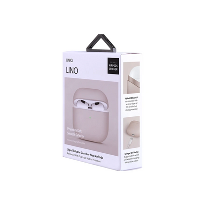 Uniq Apple Airpods 3 (3.nesil) Lino Silikon Kılıf - Pembe