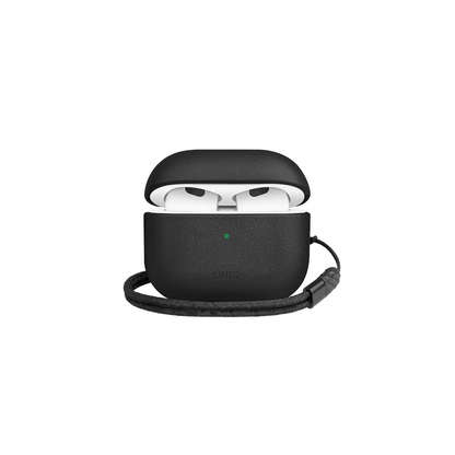 Uniq Apple Airpods 3 (3.nesil) Terra Genuine Deri Kılıf - Siyah