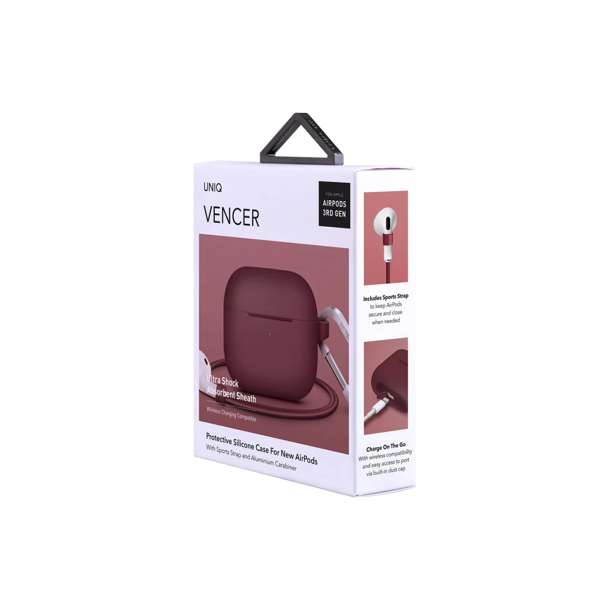 Uniq Apple Airpods 3 (3.nesil) Vencer Silikon Kılıf - Bordo