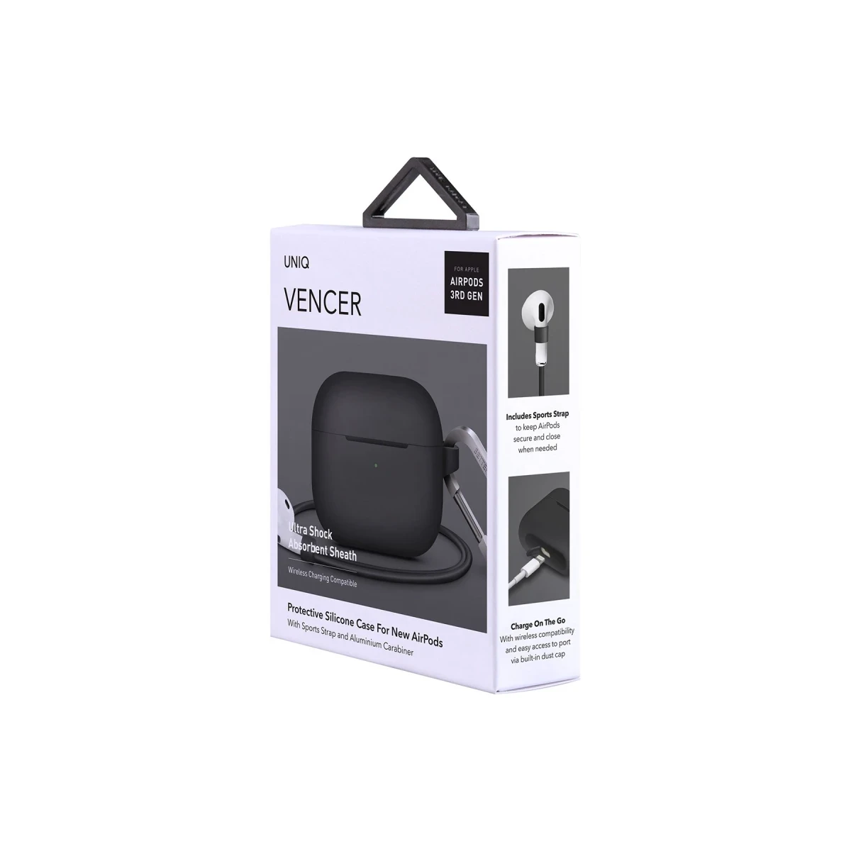 Uniq Apple Airpods 3 (3.nesil) Vencer Silikon Kılıf - Siyah