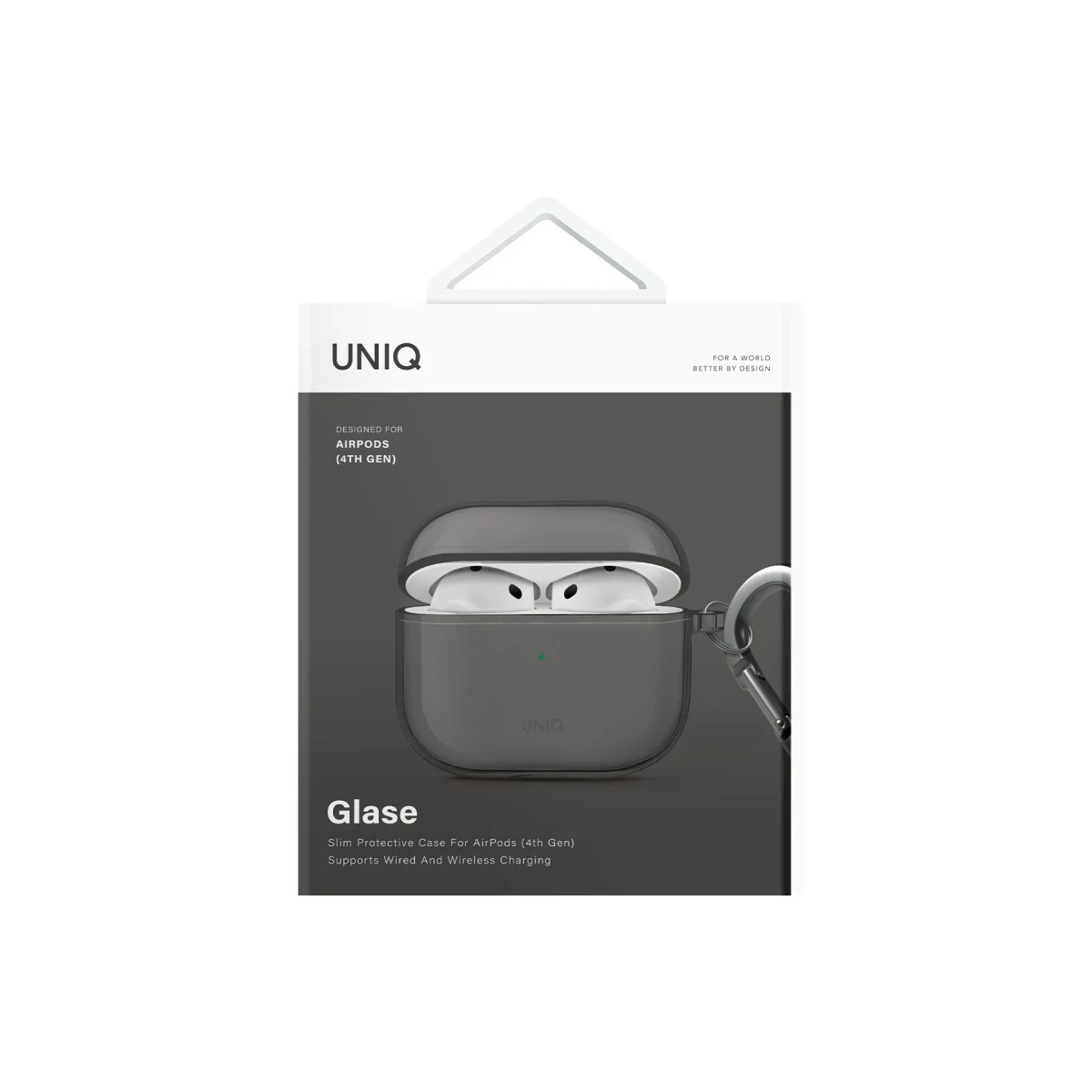 Uniq Apple Airpods 4 (4.nesil) Glase Silikon Kılıf - Siyah