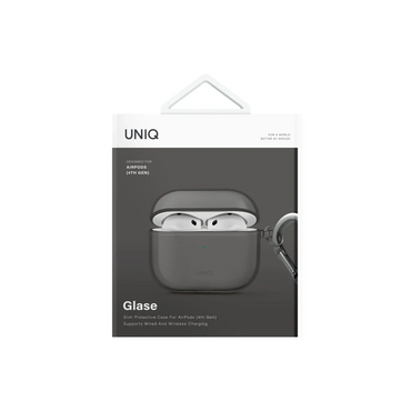 Uniq Apple Airpods 4 (4.nesil) Glase Silikon Kılıf - Siyah