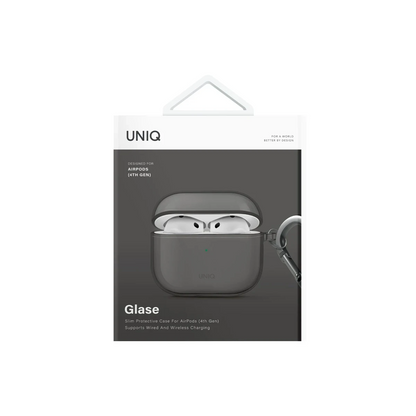 Uniq Apple Airpods 4 (4.nesil) Glase Silikon Kılıf - Siyah