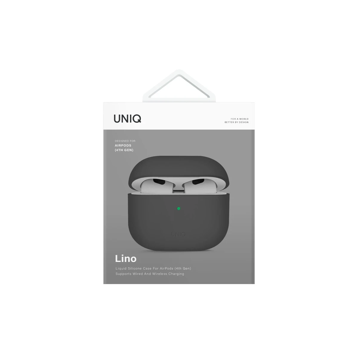 Uniq Apple Airpods 4 (4.nesil) Lino Silikon Kılıf - Gri