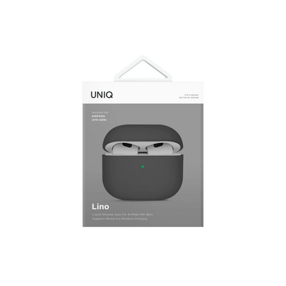 Uniq Apple Airpods 4 (4.nesil) Lino Silikon Kılıf - Gri