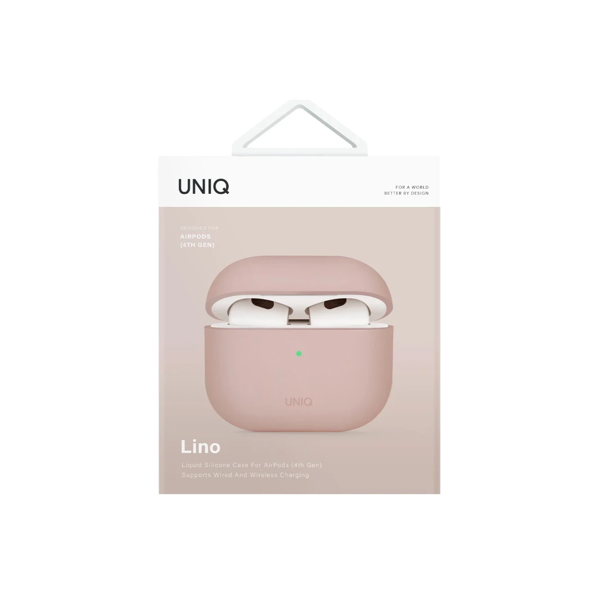 Uniq Apple Airpods 4 (4.nesil) Lino Silikon Kılıf - Pembe