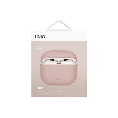 Uniq Apple Airpods 4 (4.nesil) Lino Silikon Kılıf - Pembe