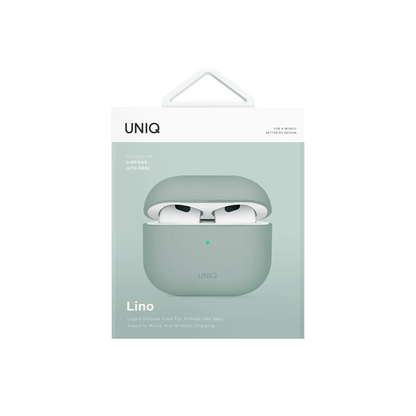 Uniq Apple Airpods 4 (4.nesil) Lino Silikon Kılıf - Yeşil