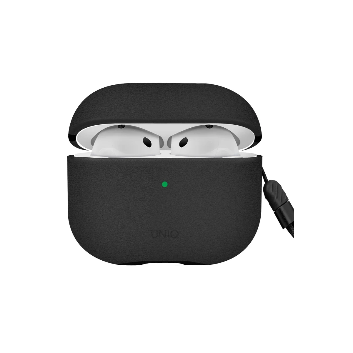 Uniq Apple Airpods 4 (4.nesil) Lyden DS Deri Kılıf - Siyah