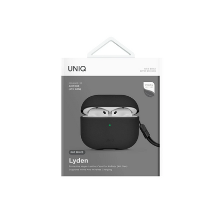 Uniq Apple Airpods 4 (4.nesil) Lyden DS Deri Kılıf - Siyah
