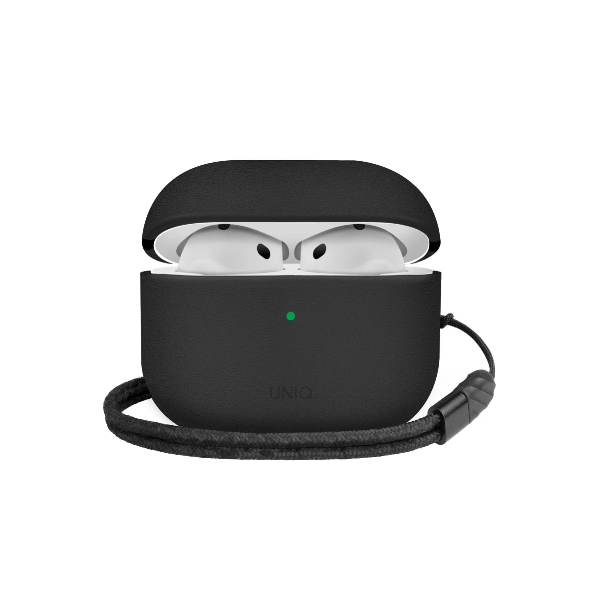 Uniq Apple Airpods 4 (4.nesil) Lyden DS Deri Kılıf - Siyah