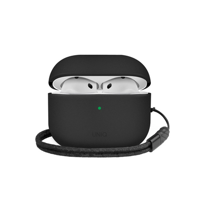 Uniq Apple Airpods 4 (4.nesil) Lyden DS Deri Kılıf - Siyah