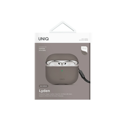 Uniq Apple Airpods 4 (4.nesil) Lyden DS Deri Kılıf - Titan Gri