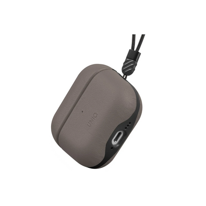Uniq Apple Airpods 4 (4.nesil) Lyden DS Deri Kılıf - Titan Gri