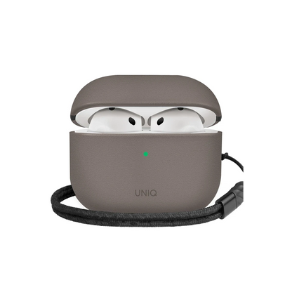 Uniq Apple Airpods 4 (4.nesil) Lyden DS Deri Kılıf - Titan Gri