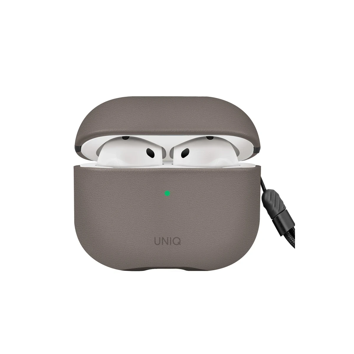 Uniq Apple Airpods 4 (4.nesil) Lyden DS Deri Kılıf - Titan Gri